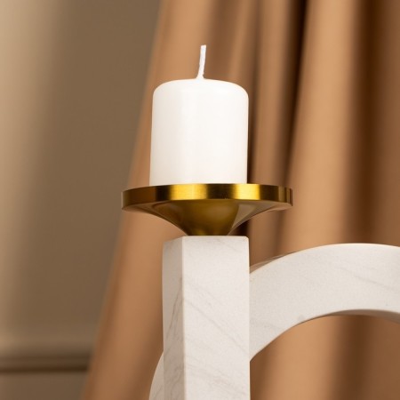 Brass Brass, marble "Camellia" 19 x 18 x 8 cm-9