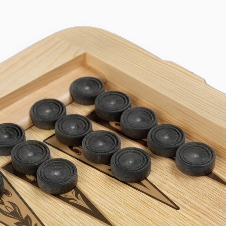 Backgammon "wolf" wooden board 60 x 60 cm, with a field for playing checkers-3
