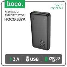 External battery Hoco J87A, 20,000 mAh, 1 USB, 1 Type-C, 3 A, display, black