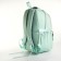 School backpack from textiles on lightning, 7 pockets, green color