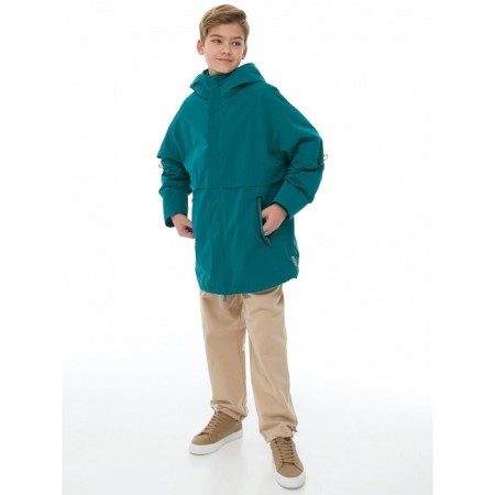 Windbreaker for boys, height 140 cm, emerald color-3