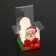 New Year. Box a gift New Year's folding PVC with handles, "Santa and Rudolf", 9 x 9 x 9.5 cm.