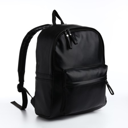 Youth backpack with a zipper, 4 pockets, black color