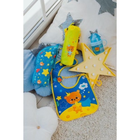 Children's playover with hard -spout "Bear Prince", 150 ml., With handles, blue color-6