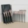 A set of makeup brushes "Lillian", 14 items, a case on the ties, the color is green/gray