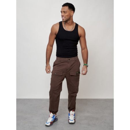 Cargo jeans men, size 44-46, brown color-5