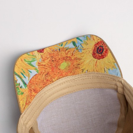 Women's cap "Bright flowers", beige color-2