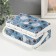 Casket for needlework "Black and white flowers on blue" 18x12x9.5 cm