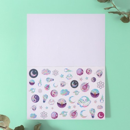 Stickers in the book "Cosmography" + 3 background holography 20.7x14.2 cm-10