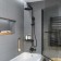 Shower system IDDIS RAY, with the upper watering can, black matte