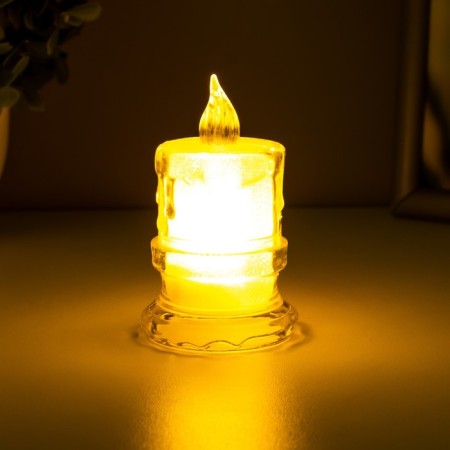 Nightlight "frosty candle" LED from 3XAG10 batteries 4.5x4.5x8 cm-2