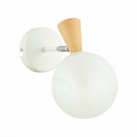 Wall lamp EVOLUCE. Sle220701-01. Catania. 1x40 W, E14, 13x21 cm, white color, light wood-5