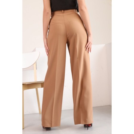 Female trousers, size 46, beige color-7