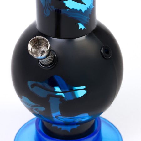 Bong, H-32 cm, "mushrooms", acrylic, blue