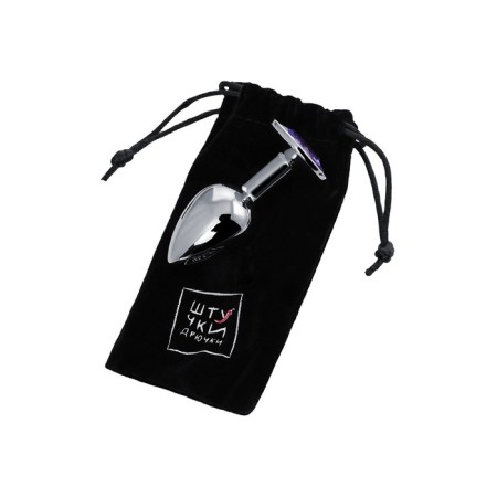 Anal sleeve of little cuts, metal, silver, with a crystal, 7 cm, 2.8 cm, 50 g-5