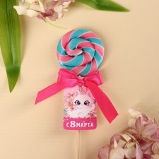Леденец на палочке «8 марта», вкус: грейпфтут-гуава, 15 г.