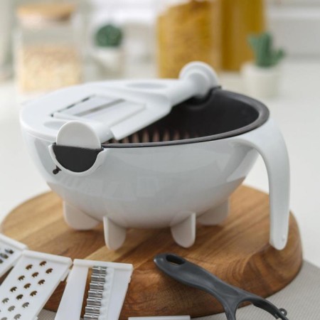 Magisthuman Majestic multifunctional vegetable engine, with a drain basket, 22.3 × 13.5 × 22.5 cm, white-gray color-6