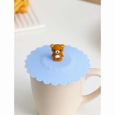 Silicon-sized lid Silicone shares "Bear", d = 11 cm, blue color-2