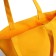 Shopper bag without fastening, from textiles, yellow color