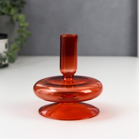 Glass of Glass for 1 candle "Eson" Pink wine d = 1 cm 11 cm