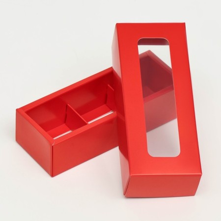 Folding box for 3 sweets, 13.7 x 5.5 x 3.5 cm, red-3
