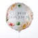 Foil ball 18 "Happy Birthday. Flowers", Circle, with a substrate