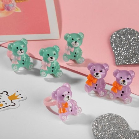 Set of children's "chosen" 2 subjects: clips, ring, cubs, color mix-3
