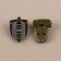 Furniture for bag No. 4, set 4 objects, carbine - 2 pcs, chain, buttons, metal, bronze color