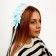 Lolita carnival bandage, blue color with white lace