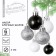 Christmas balls New Year, for the New Year, plastic, d = 3 cm, 6 pcs., Black, silver, white color