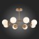 Ceiling EVOLUCE lamp. Sle220602-08. Calabria. 8x40 watts, E14, 77x77x38.5 cm, golden color