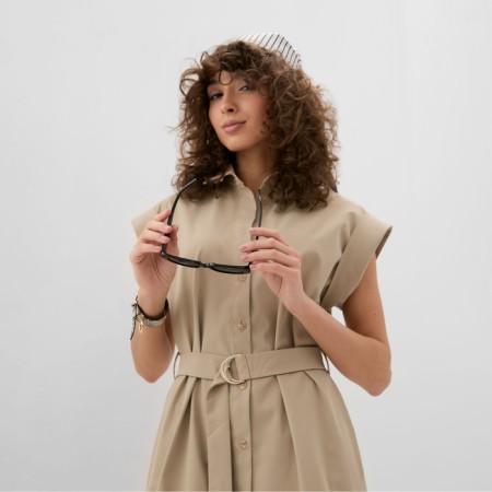 Women's dress Minaku: Safari Midi Beige Color, Rr. 44-2