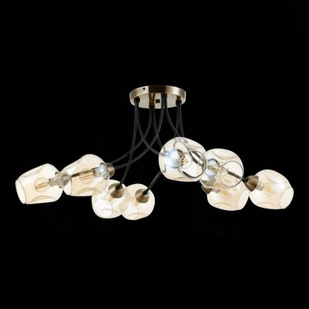 Ceiling EVOLUCE lamp. Sle205302-08. Besano. 8x40 W, E14, 91x91x35 cm, bronze color, black-2
