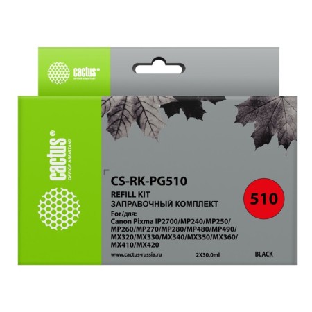 Cactus CS-RK-PG510 ink kit for Canon MP240/ MP250/ MP260, 2x30 ml, black