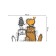 A set of napkins for setting the table "Family of cats", rectangular, rounded edges, size 30x46 cm, 4 pcs