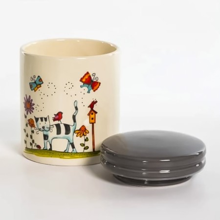 Bank for bulk products Elrington "Striped Cat", with a lid, 730 ml-3