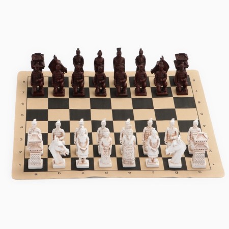 Chess desktop souvenir "terracotta army" 43x43 cm, King H-9.5 cm, pawn H-7.5 cm-7
