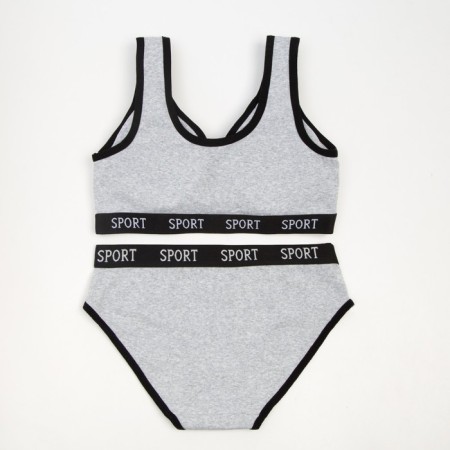 Female set (top, panties) Gray color, size 42-44-5