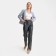 Female trousers (eco-leather), black color, size 48-50
