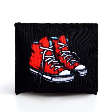 Children's textile purse "sneakers", 11x9x0.5 cm, black color-5