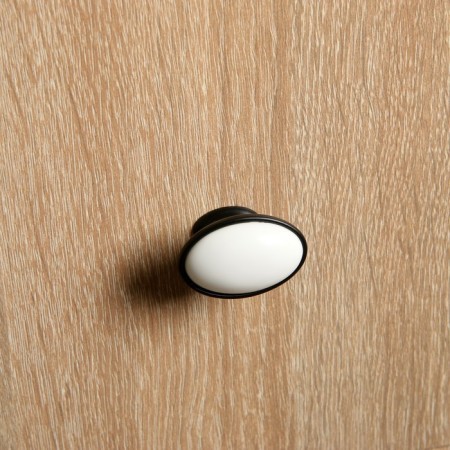 Handle button tundra RK023BL Light, black with a white insert, 8 pcs TMP-3