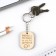 A wooden key keychain, “Mom like buttons” 3.5 x 4.5 cm