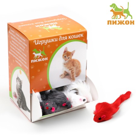 Toy for cats "Mouse Malaya", 5 cm, packing 60 pcs, mix of flowers