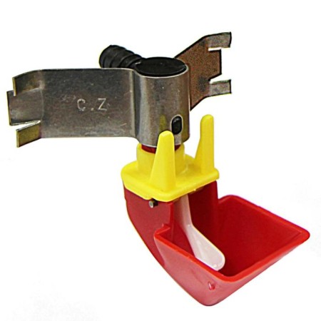 Pickeeper cup, with spacer mount on a grid, for small birds, plastic