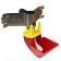 Pickeeper cup, with spacer mount on a grid, for small birds, plastic