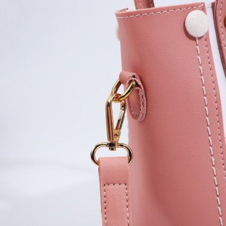 Bag Female Tout with zipper, pink color-5