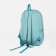A backpack with a zipper, 3 outer pockets, turquoise color