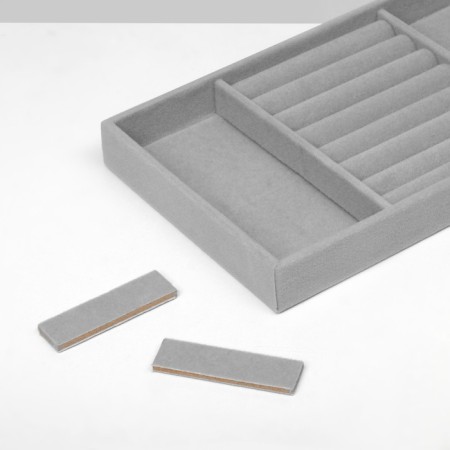 A stand for decorating 4 places and 7 strips for rings, 21 × 12.3 × 2.3 cm, color gray color-3