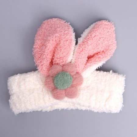 Carnival bandage "Bunny" with a flower, color mix