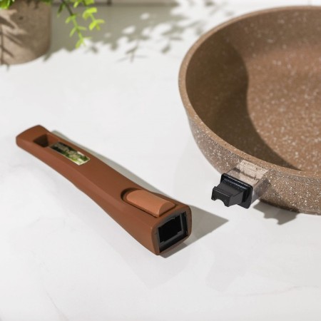 Granite Brown pan, D = 24 cm, anti -stick coating, removable handle, color mix-5